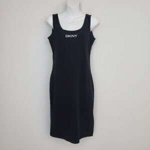 DKNY Sport Tank Dress Small Black Mini Sporty Embellished Streetwear